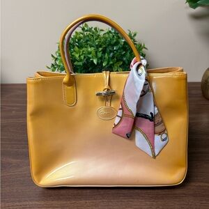 Longchamp Elegant Ombré Yellow and purple Handbag